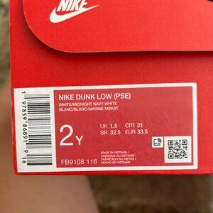 Nike Dunk Low - Children's Size 2Y ( Navy/White)
